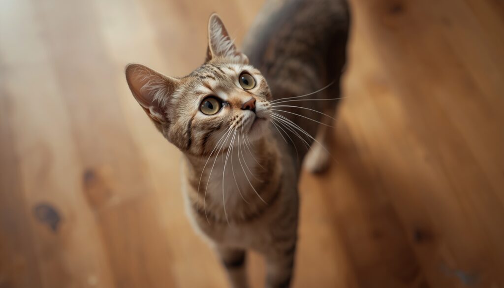 Thin senior cat showing visible weight loss